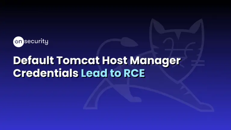 Onsecurity'S Latest Articles, News And Industry Tips 7 Banner Image Reads: &Quot;Default Tomcat Host Manager Credentials Lead To Rce&Quot;