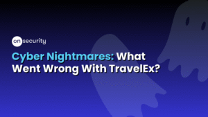 Blue Banner Image Reads: &Quot;Cyber Nightmares: What Went Wrong With Travel Ex?&Quot;