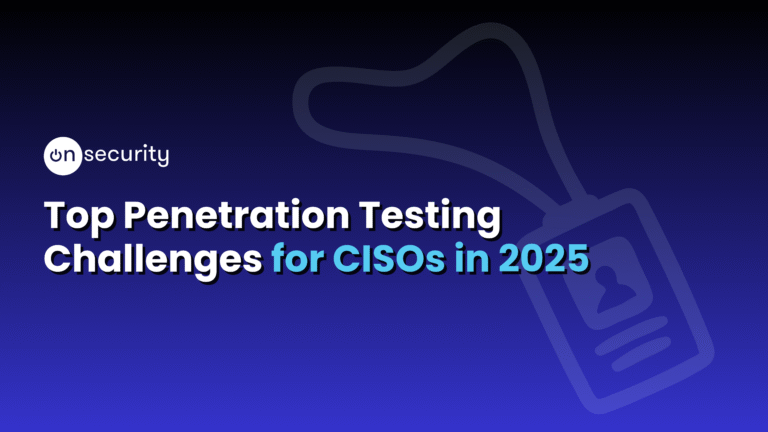 Blue Banner Image Reads &Quot;Top Penetration Testing Challenges For Cisos In 2025&Quot; With A Lanyard Icon To The Right Hand Side.