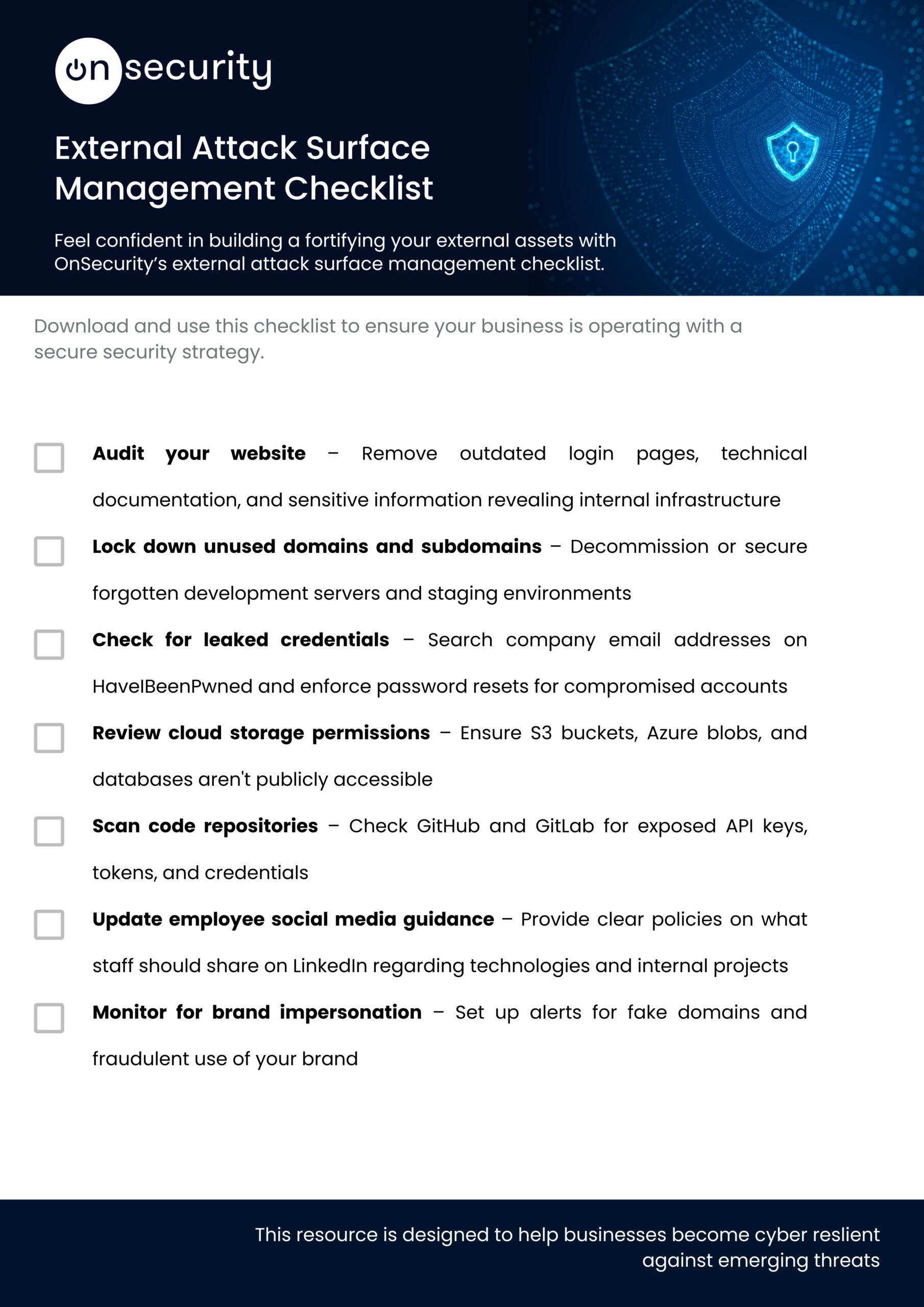 External Attack Surface Management Checklist Scaled