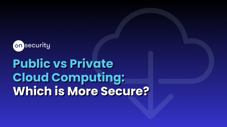 Banner Image Reads &Quot;Public Vs Private Cloud Computing: Which Is More Secure?&Quot; With Blue Gradient Background